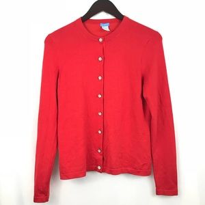 U-knit Silk cotton cardigan red holiday Christmas